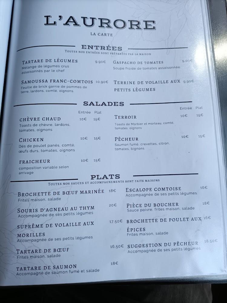 L'Aurore - Menu Image 1